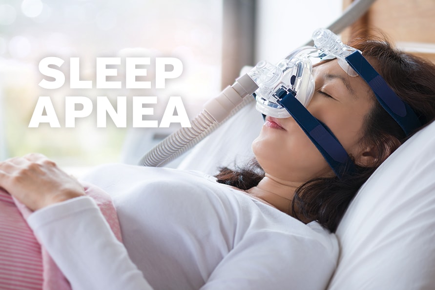 Woman with Sleep Apnea Mask - Common Sleep Disorders - O by Neven
